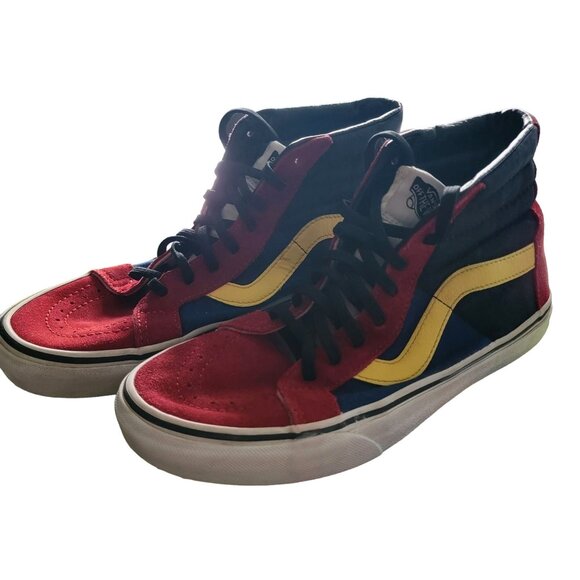 Vans Sk8-Hi OTW Multicolor Block Sneakers red suede Womens 8 Mens 6.5 - Picture 2 of 16